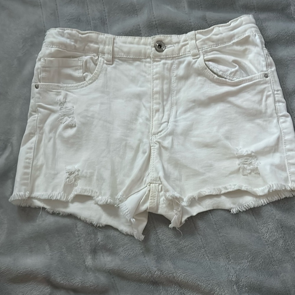 Zara Girls White Denim Shorts